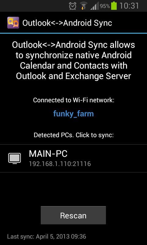 Outlook&lt;-&gt;Android Sync截图1