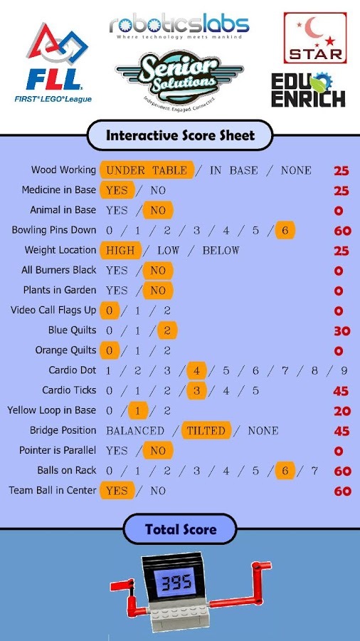 FLL Score Calculator HD截图2