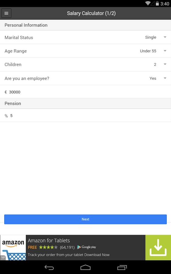 Irish Salary &amp; Tax Calcu...截图6