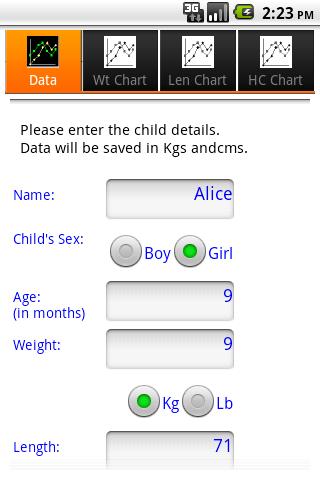 Baby growth percentile calc.截图1