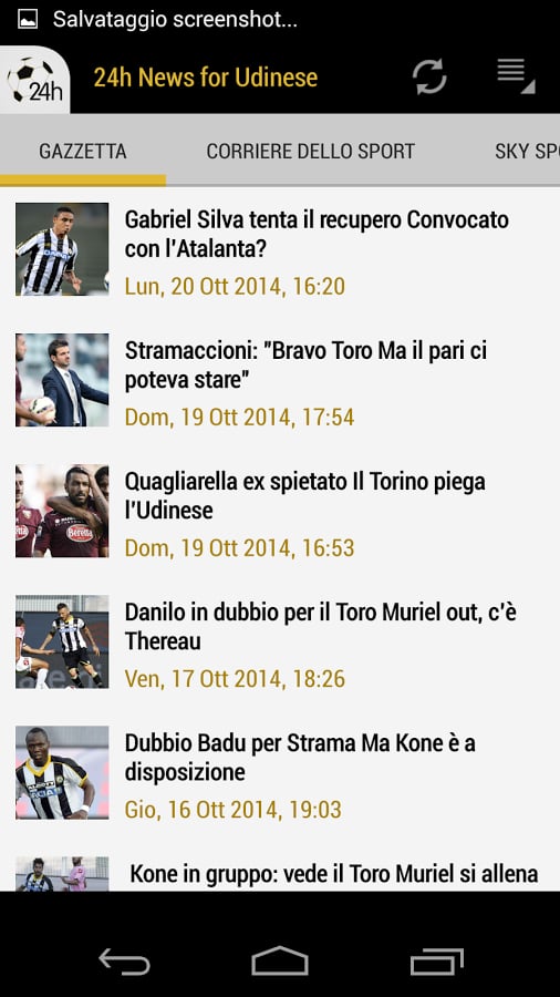 Udinese 24h截图2