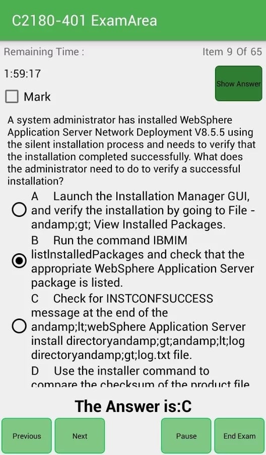 EA C2180-401 IBM Exam截图3