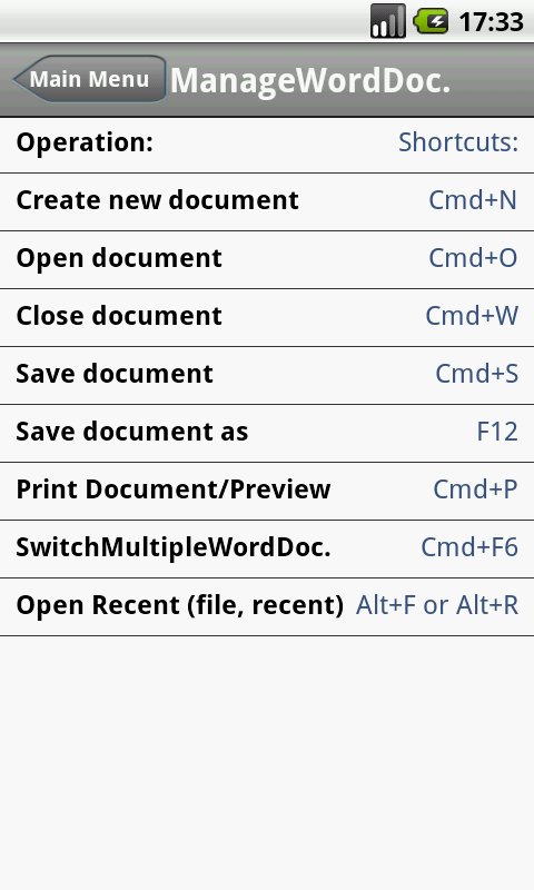 Shortcuts for Mac Word截图1