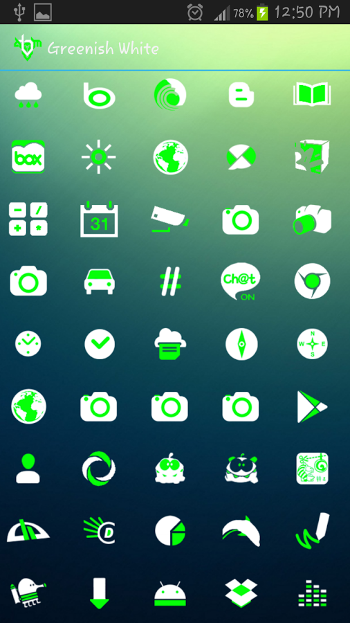 Greenish White Icon Pack截图5