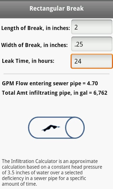 Wastewater Infiltration Calc截图4