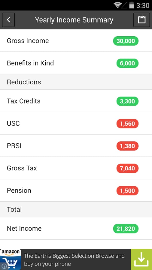 Irish Salary &amp; Tax Calcu...截图5