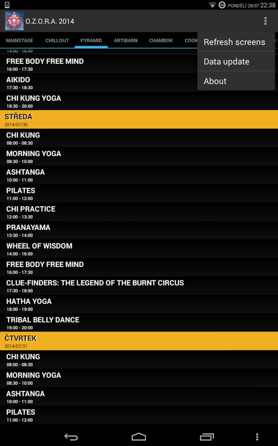 O.Z.O.R.A. 2014 Timetabl...截图11