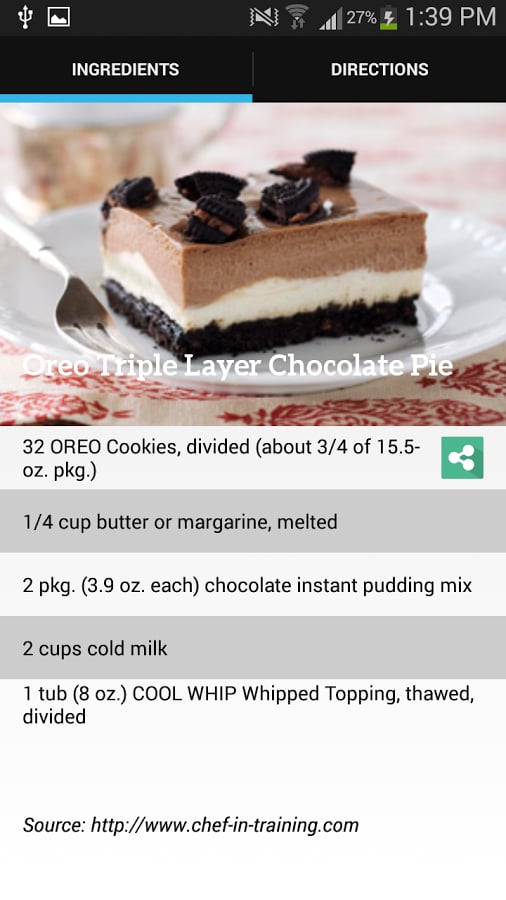 OREO Chocolate Pie Recip...截图1