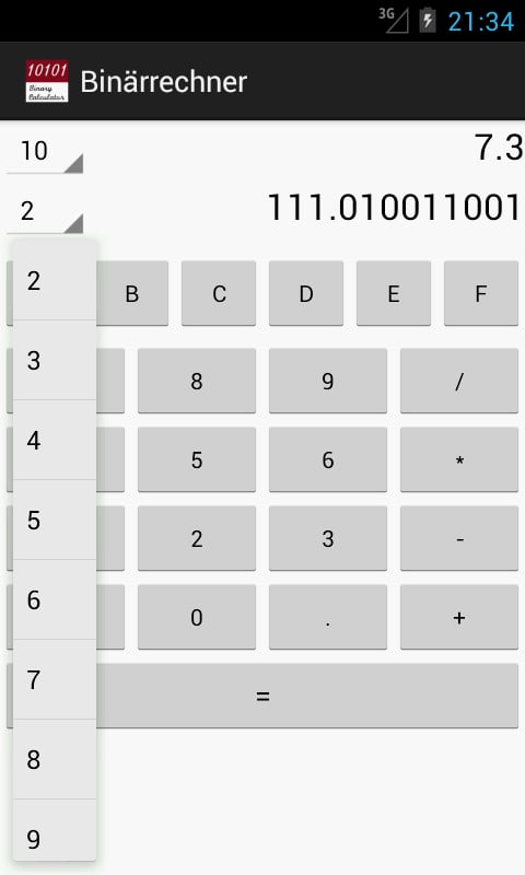 Binary Calculator Light截图1