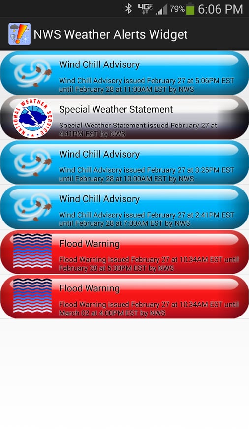 NWS Weather Alerts Widget截图3