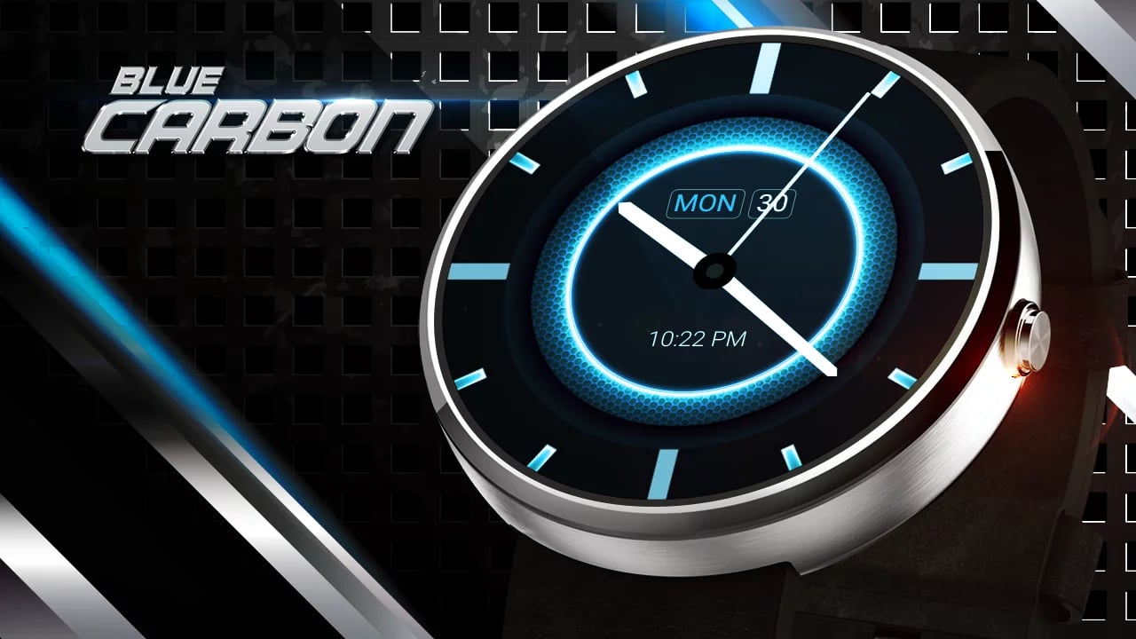 Blue Carbon Analog Watch...截图6