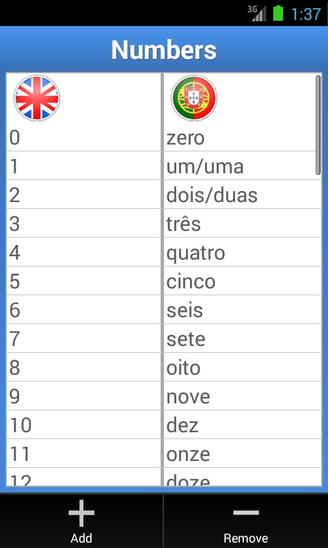 Portuguese Vocabulary Li...截图1