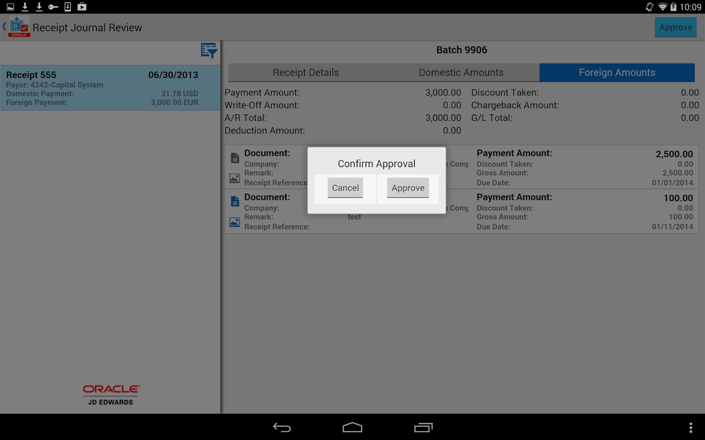 Receipt Batch Appr - JDE...截图5