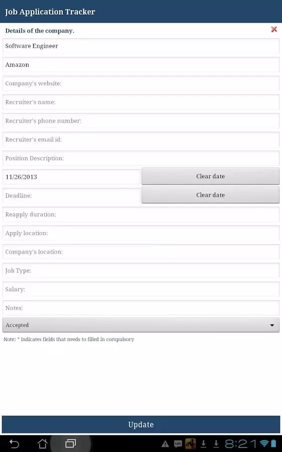 Job Application Tracker截图3