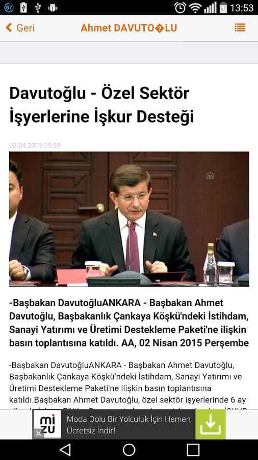 Ahmet DAVUTOĞLU Haberler...截图4