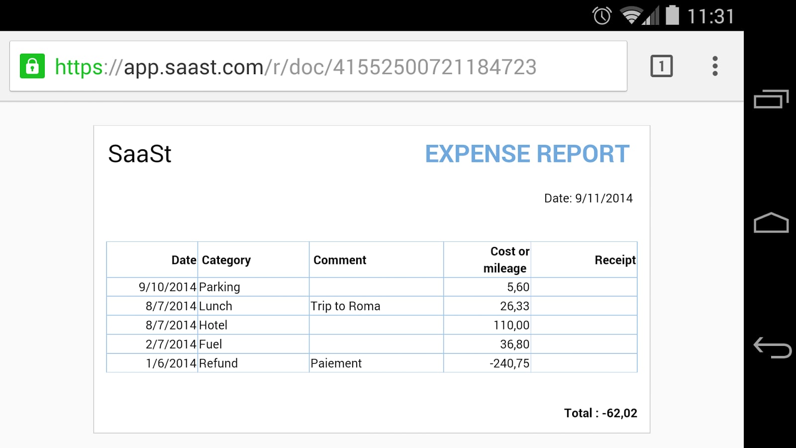 Expense Report截图2