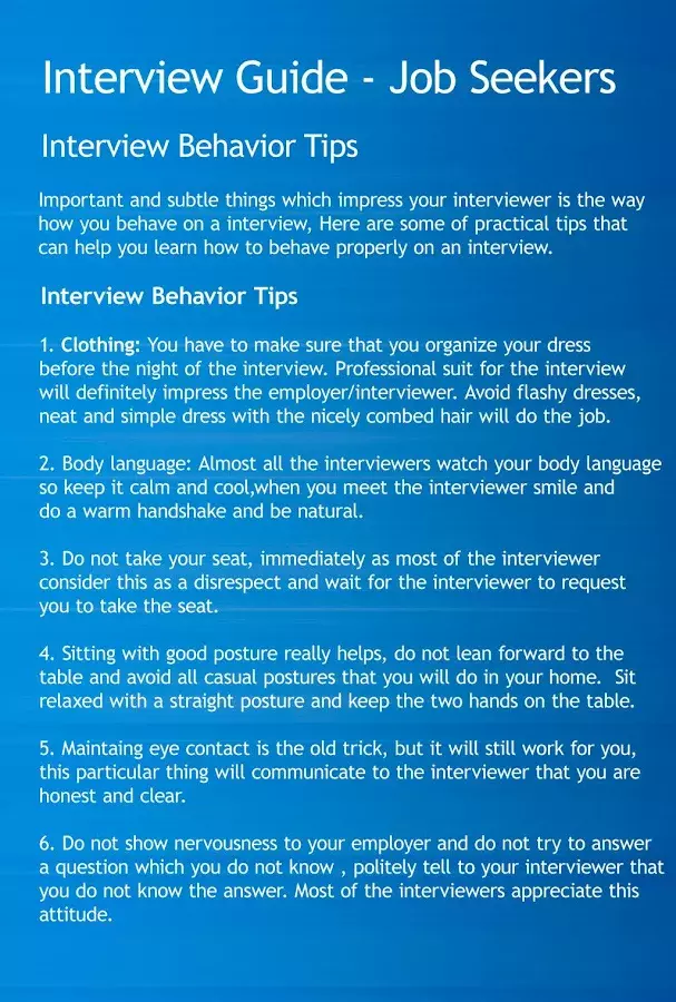 Interview Guide Job Seekers截图1