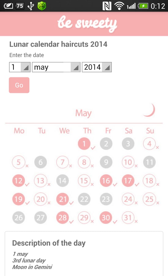Lunar moon calendar hair...截图2