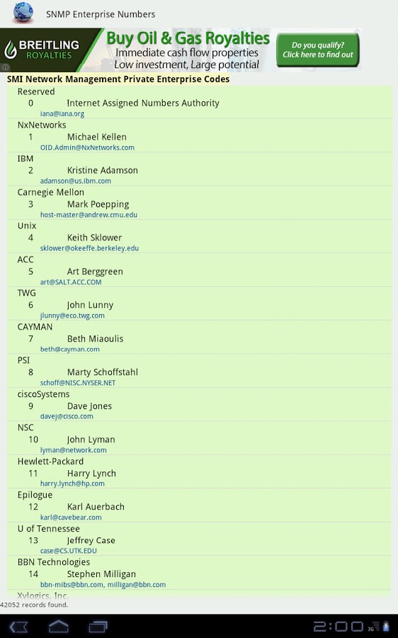 SNMP Enterprise Numbers截图2