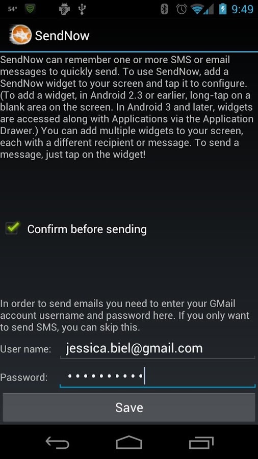 SendNow SMS/Email Widget截图3