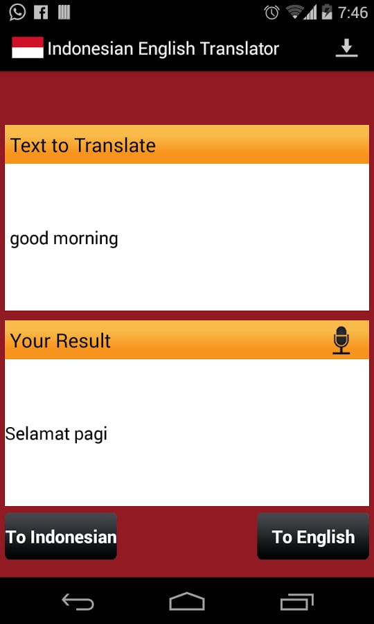 Indonesian English Translator截图1