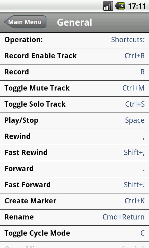 Shortcuts for Logic Pro截图2