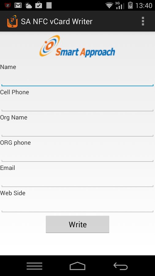 SA NFC vCard Writer截图1