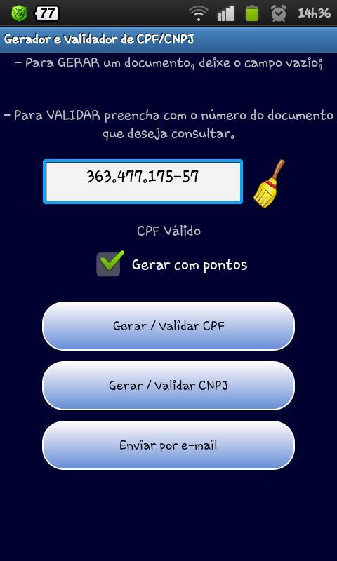 Gerar e Validar CNPJ / CPF截图2