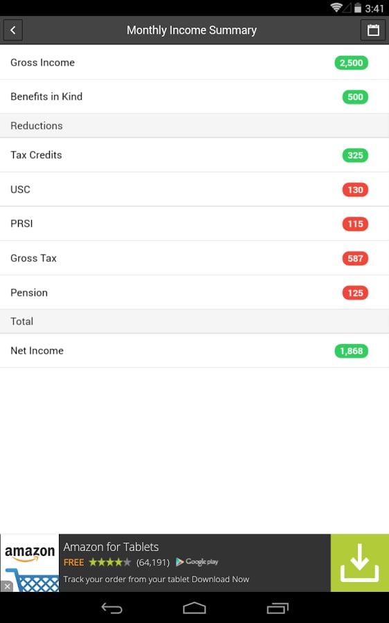 Irish Salary &amp; Tax Calcu...截图8