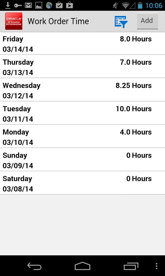 Work Order Time for JDE ...截图2