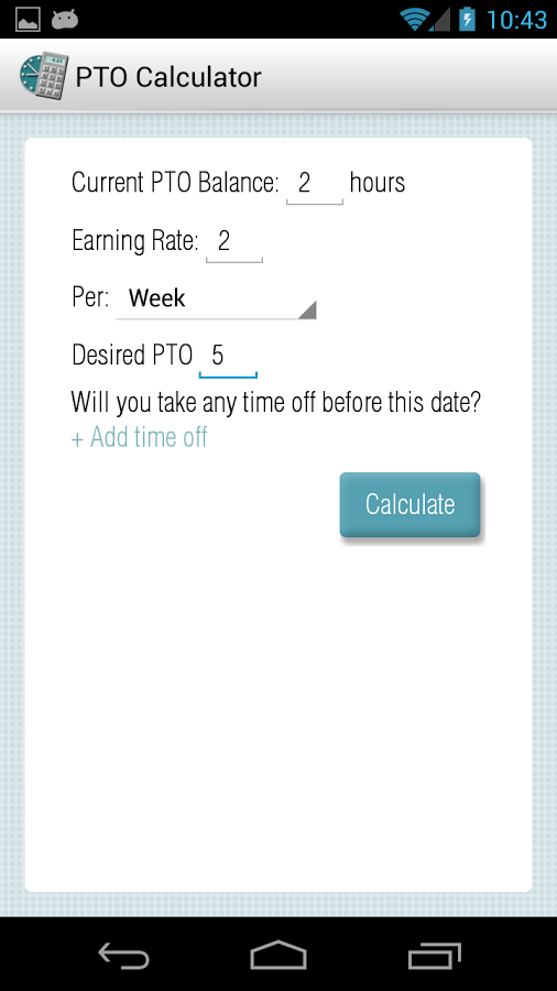 PTO Calculator截图4