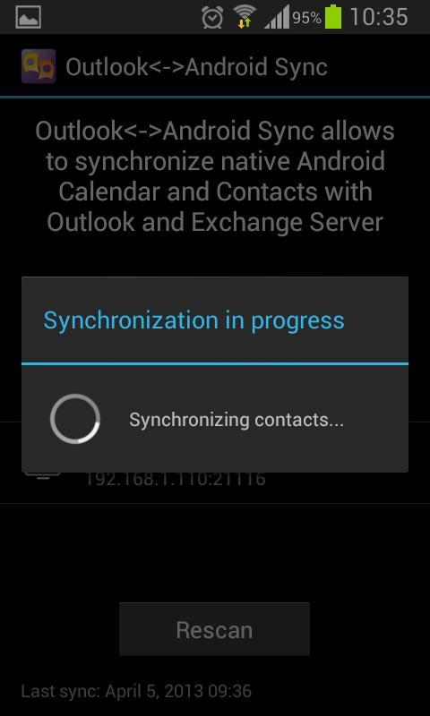 Outlook&lt;-&gt;Android Sync截图2