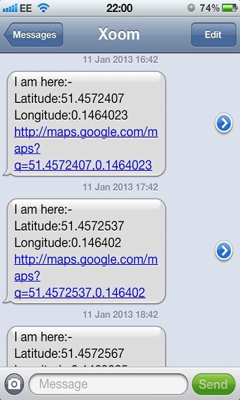 YooHoo! SMS your GPS loc...截图4