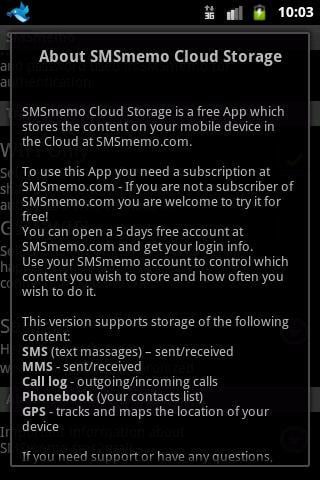 SMSmemo Cloud Storage截图2