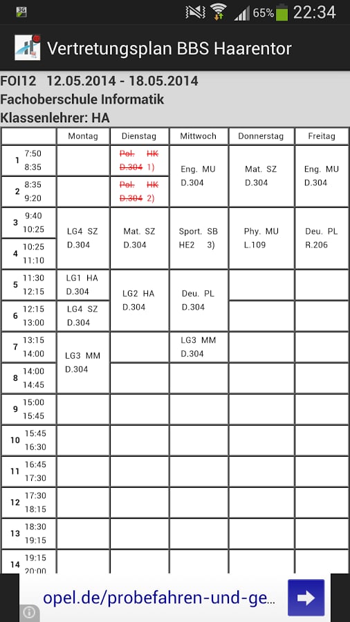 Vertretungsplan BBS Haarentor截图5