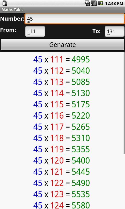 Maths Table截图3