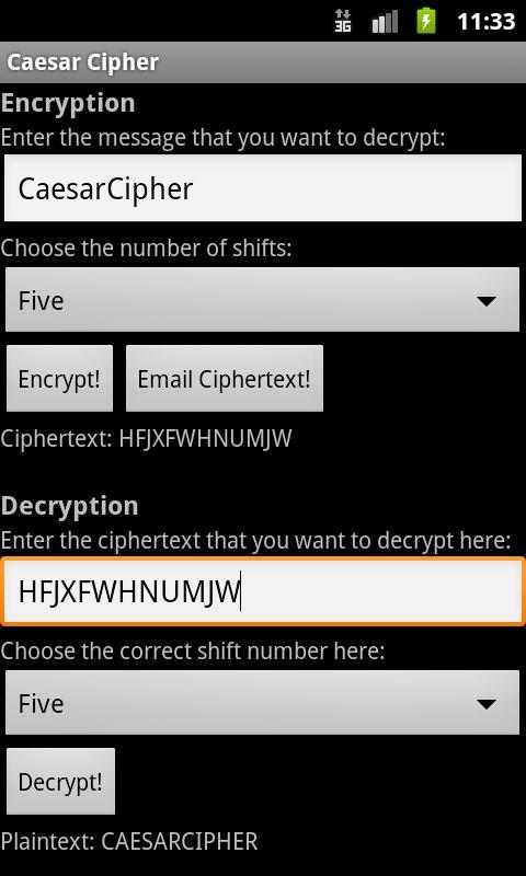 The Caesar Cipher截图4