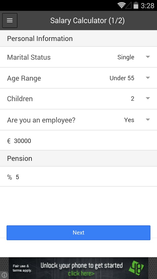 Irish Salary &amp; Tax Calcu...截图10