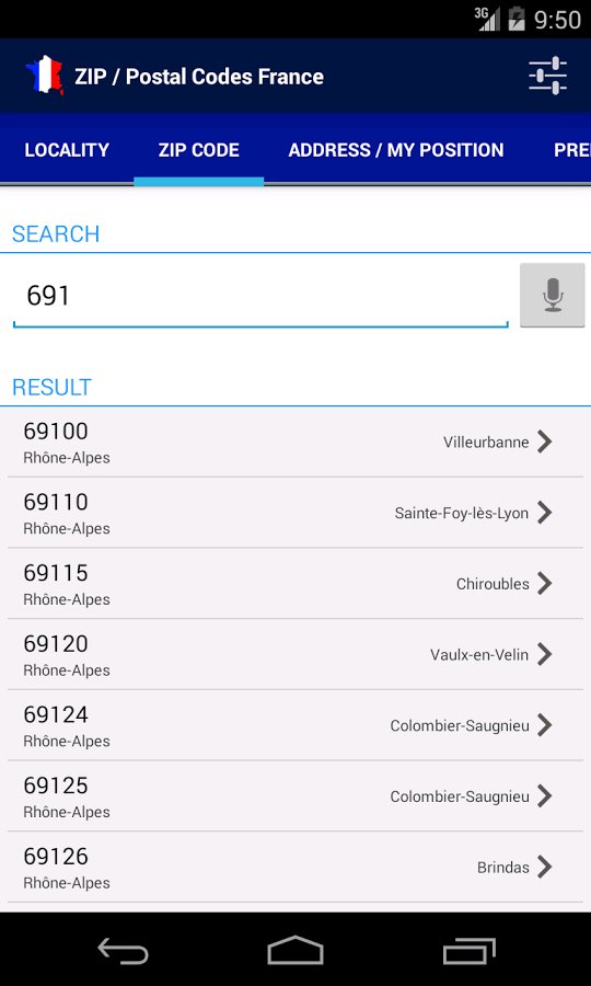 ZIP / Postal Codes Franc...截图10