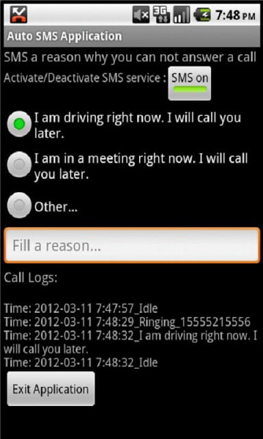 Auto SMS application截图1