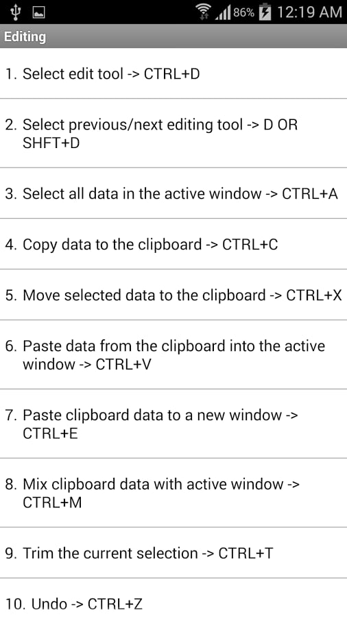 Shortcuts Sony Acid Pro截图7