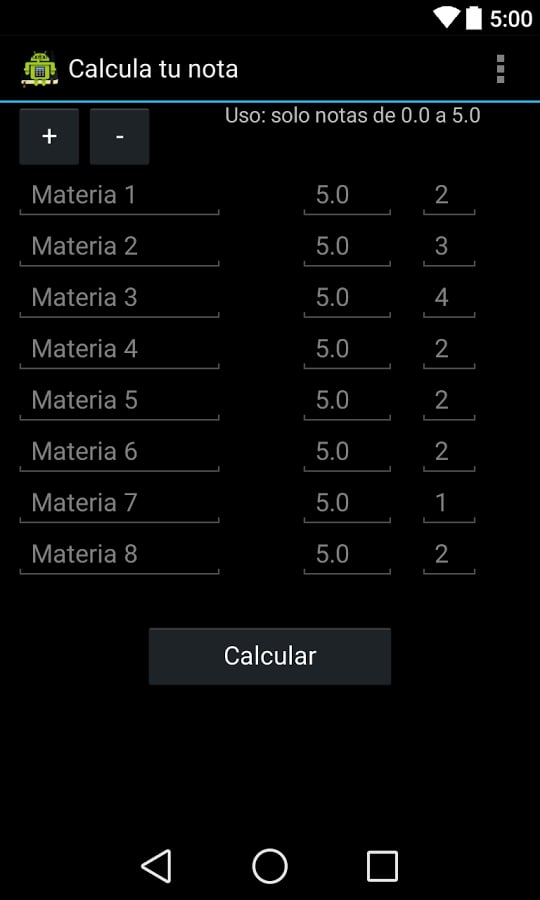 Calcula tu nota截图2