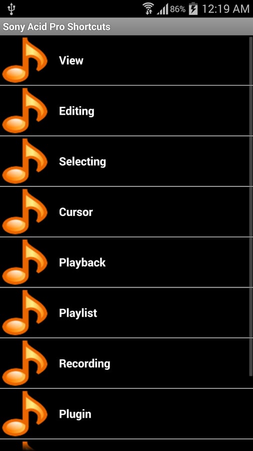 Shortcuts Sony Acid Pro截图2