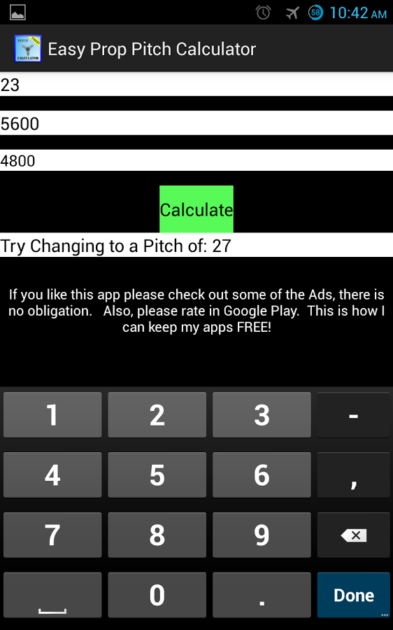 Free Prop Pitch Calculator截图2