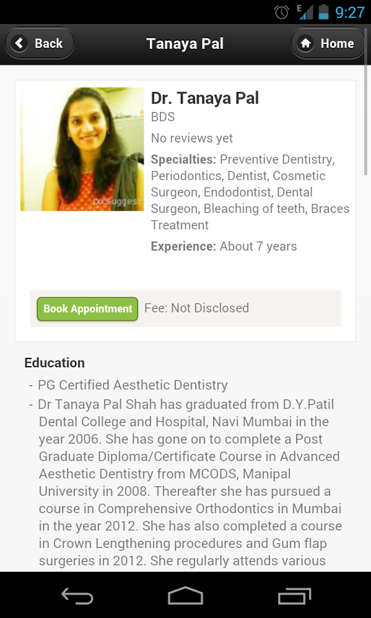 Dr Tanaya Pal Appointments截图1