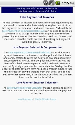 Late Payment Interest Calc截图1