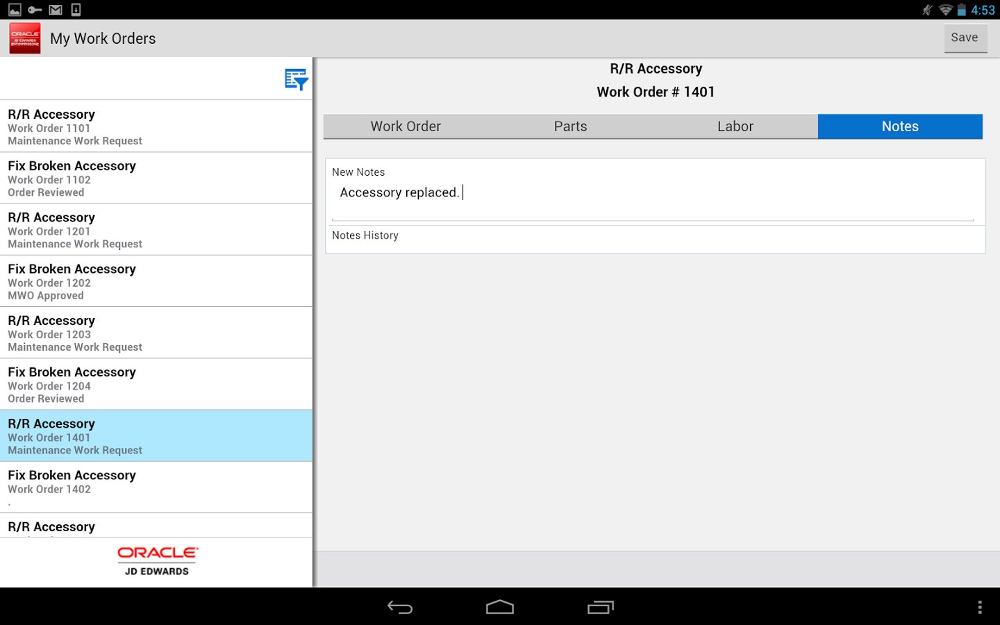 My Work Orders - JDE E1截图3