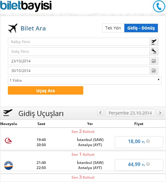 Onur Air - BiletBayisi.c...截图5