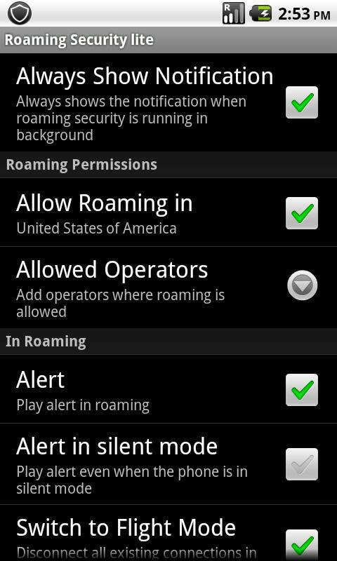 Roaming Security lite截图1