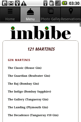 Imbibe Martini Bar截图4